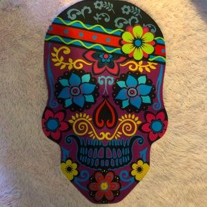 Set of 3 - sugar skull colorful car floor mats